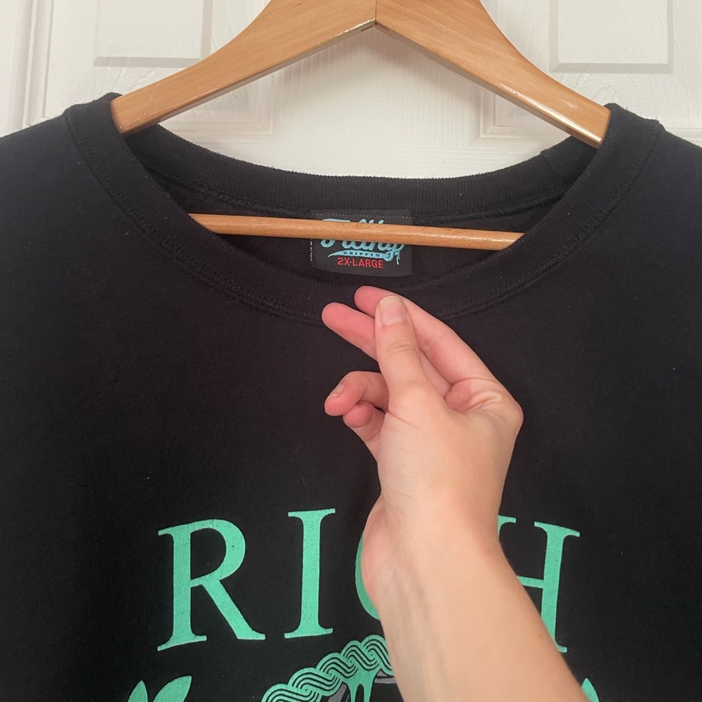 Filthy Rich Af Navy Blue & Lime Pullover Graphic … - image 5